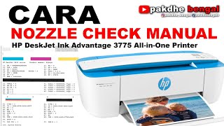 CARA NOZZLE CHECK MANUAL HP3775 how to manual nozzel check hp3775 TutorialPrinter [upl. by Cartan]