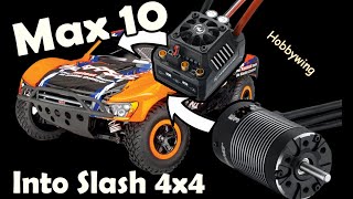 HobbyWing Max 10 in Slash 4x4 Running video [upl. by Eadrahs]