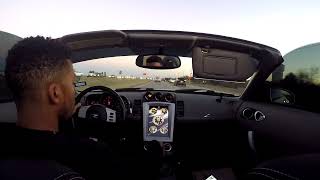 Cammed 350z Roadster gentle accelerations and downshifting [upl. by Auqinat724]