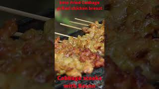 keto Fried Cabbage grilled chicken breast chickenshortsfriedcabbagetiktokshorts [upl. by Montgomery]