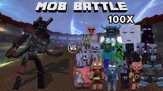 Mutant Wither Skeleton Vs 100X Every Mob Minecraft Mob Battle Minecraft Java [upl. by Sommers]