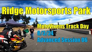 MotoVixens Ridge Motorsports Park Track Day  8324 Session 06  Advanced [upl. by Esilram876]