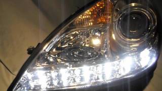 SWDRL Scheinwerfer MB SLK R171 chrome mit LED Tagfahrlicht SWTuning [upl. by Tarrah]