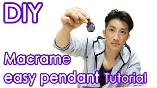 DIY 初心者向け 『解説入り』マクラメ包み編みペンダントの作り方 Macrame Pendant Easy Tutorial Ver02 [upl. by Cicely]