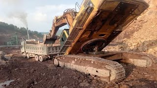 WOW TOP Worlds Excavator Fail Win Skills  PC8000 Heavy Equipment Excavator amp Dump Truck [upl. by Virgina]