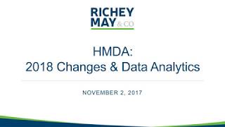 HMDA 2018 Changes and Data Analytics [upl. by Nnylsor895]