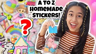 A to Z Homemade Stickers💕😍✨️  Riyas Amazing World [upl. by Evelina]