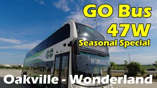 4K Summer Seasonal GO Bus 47W Ride from 407 Carpool Oakville to Canadas Wonderland [upl. by Elrahc]