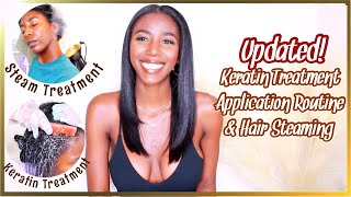 Keratin Treatment Application on Natural Hair  Moisture Steam Treatment  Simply Subrena [upl. by Nnylirej]