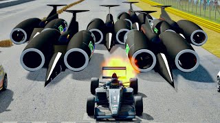 Formula Jet Engine vs Thrust SSC MEGA Drag Race at 24 KM Straight Road [upl. by Gnurt]