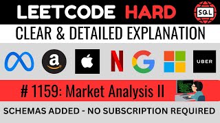 Leetcode HARD 1159  Market Analysis II COUNT WINDOW FUNCTIONS  Explained by Everyday Data Science [upl. by Llehsyt]