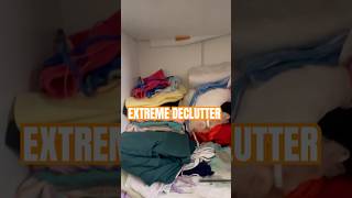 Extreme decluttering of wardrobe using Marie Kondo method  cleaning [upl. by Arelc]