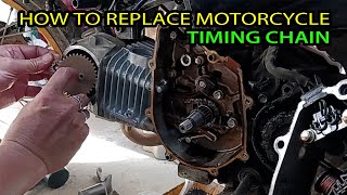 How to Replace Motorcycle Timing Chain  Honda XRM RS Wave 125  Step by Step DIY Tutorial [upl. by Zil]