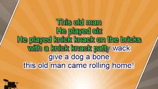 Karaoke for kids  This Old Man  key 3  with backing melody [upl. by Barnes]