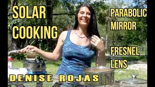 Fresnel Lens seafood pasta Alfredo solar cooking parabolic mirror [upl. by Hareehahs]