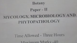 Bsc Bed First Year Botany Paper 2 Mycology Microbiology And Phytopathology  Jnvu paper [upl. by Attelra]