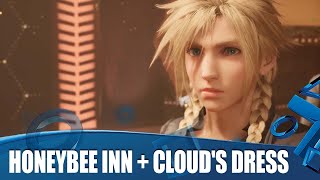 FFVII Remake Gameplay  Honeybee Inn amp Clouds Dress [upl. by Leuqer]