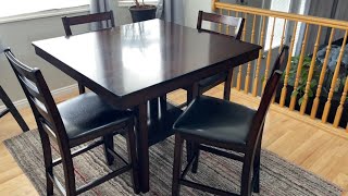 Ashley 5Piece Table amp Chairs Counter Height Review [upl. by Hanikehs]