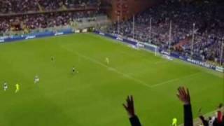 Derby Genoa Samp 31  Terzo goal Milito Attenzione due contro zero [upl. by Olzsal]