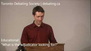 What does the adjudicator look for in a debate [upl. by Halvaard]