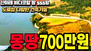 도로접한 바다 코앞 땅 555평이 단돈 700만원산과 바다가 만나는 그림같은 경치 [upl. by Lateh]