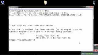 Redirecting non SSL HTTP requests to SSL HTTPS requests in IBM HTTP Server on windows [upl. by Alric598]