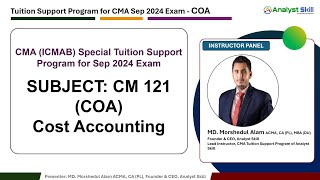 CMA ICMAB Cost Accounting Coaching by Analyst Skill [upl. by Xavler]