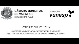 Concurso 2017  Câmara Municipal de Valinhos SP  Questão 18 [upl. by Candra408]