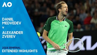 Daniil Medvedev v Alexander Zverev Extended Highlights  Australian Open 2024 Semifinal [upl. by Aziul]