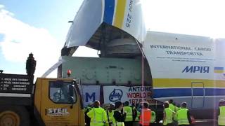 AN225  Hahn Airport  Generator being loaded into AN225 [upl. by Adelice]