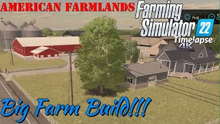 AMERICAN FARMLANDS  BIG FARM BUILD  FS22 Timelapse 4K  Xbox Series X [upl. by Keviv]