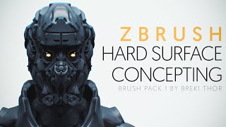 ZBrush  Hard Surface Concepting amp Design Brush Pack I [upl. by Erastatus686]