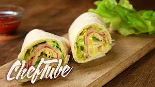 How to Make Party Wraps With Cream Cheese And Turkey Breast  Recipe in description [upl. by Saretta]