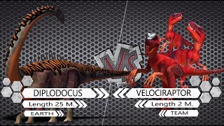 Diplodocus VS Velociraptor Dinosaurs Colosseum Battle [upl. by Ber]