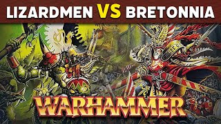 Lizardmen vs Bretonnia  Warhammer Fantasy 5th Edition Battle Report [upl. by Annocahs]