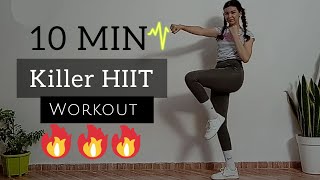 Intense 10Minute HIIT Cardio Blast FatBurning Workouts at Home [upl. by Nwaf]