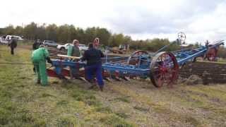 2 Fowler BB1 Steam Engines ploughing with 6 furrow Balance plough Plow [upl. by Artenak]