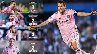 Messi Unbelievable 🔥 4 Matches 7 Goals ✅ All MESSI 🐐 Goals For Inter Miami [upl. by Maillil]