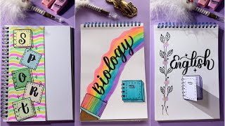 Top 5 Front Page Makeover Ideas 🌈🖌️  DIY Notebook Cover  NhuanDaoCalligraphy [upl. by Faxan]