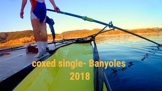 COXED SINGLE Leander training camp [upl. by Kcirdec799]