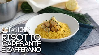 Risotto capesante e zafferano  Ricetta delicata tutorial cucina PetitChefit [upl. by Finella319]