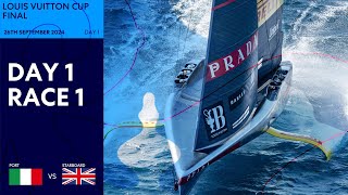 Louis Vuitton Cup Final Race 1  Luna Rossa Prada Pirelli vs INEOS Britannia  Full Replay [upl. by Ekal121]