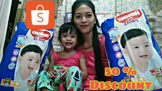 Huggies Diaper50 DiscountSHOPEE [upl. by Wolsky]