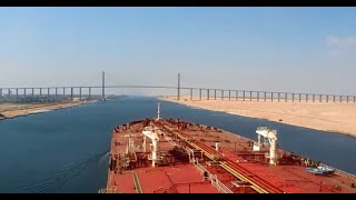 Crossing Suez Canal by a Very Large Ship VLCC [upl. by Ahsaz]