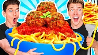 GIANT FOOD CHALLENGE 2 w 100lbs Spaghetti amp Meatballs Plus How To Make Funny Frozen Foods [upl. by Corrinne945]