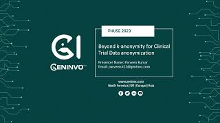 Beyond kanonymity for Clinical Trial Data anonymization  PHUSE 2023 [upl. by Oriole]