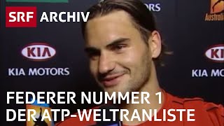 Federer Nummer 1 der ATPWeltrangliste 2004  Sportgeschichte Schweiz  SRF Archiv [upl. by Polloch]