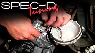 Halo LED Projector Headlights Wiring Installation  SpecD Tuning [upl. by Suiravaj190]