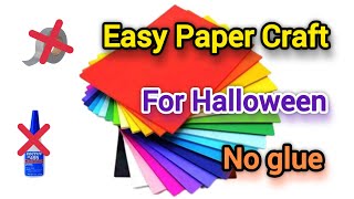 Easy paper craft for halloween  paper craft without glue  spider web [upl. by Ymmac]