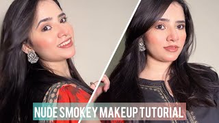 Smokey Nude Makeup  Makeup with Black Dress  Makeup tutorial  Alyna Aswasd KainatFaisal s Dress [upl. by Rubens519]